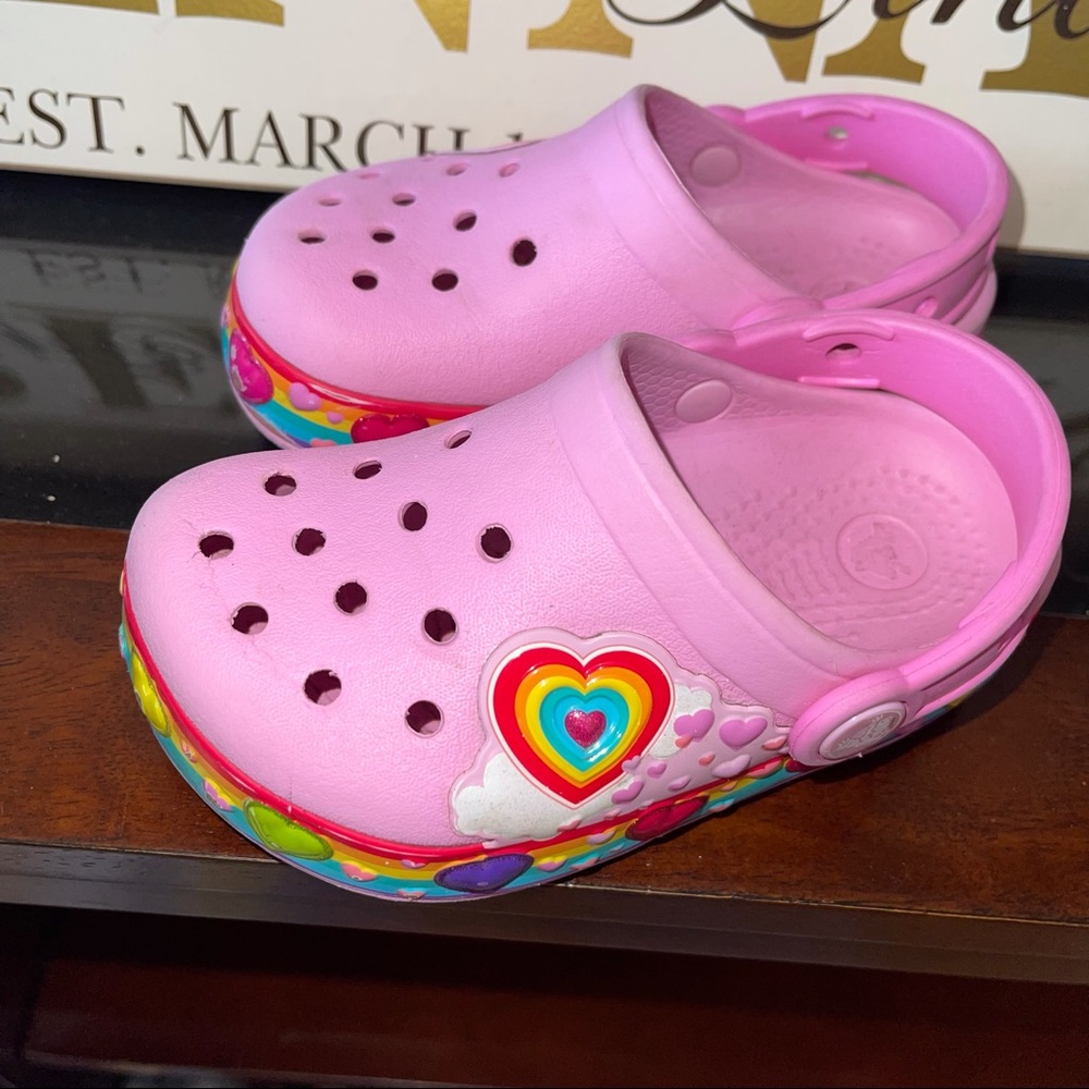 Crocs rainbow light up size 9